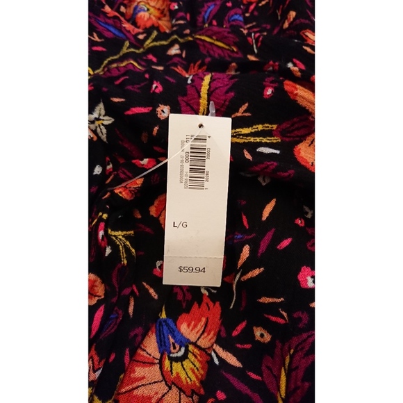 Women's Long Flowing Black Floral Old Navy Dress - Picture 7 of 8